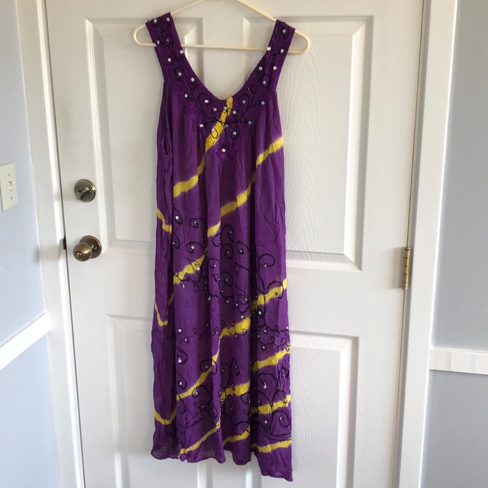 Purple and yellow one size coverup